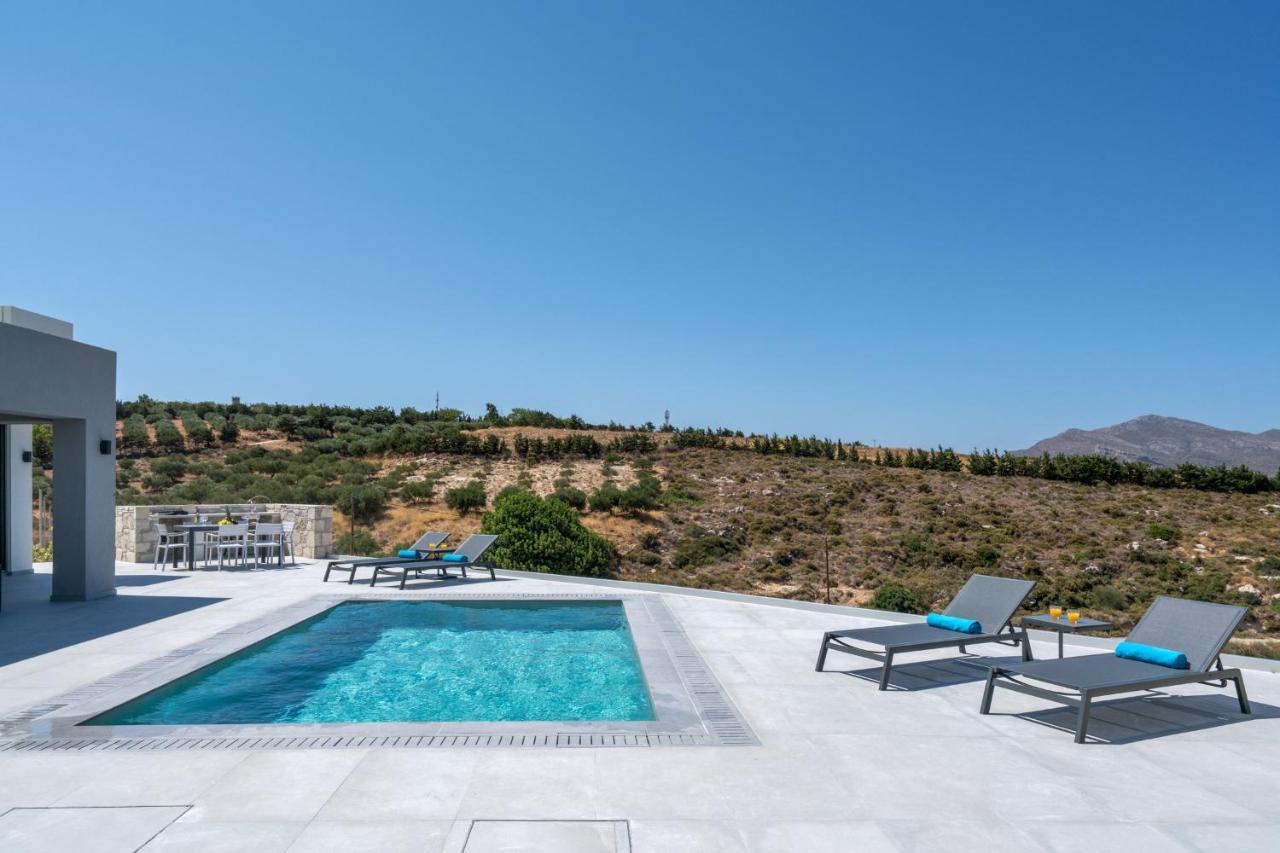 Luxurious Villa Cretan Aura With Private Heated Pool, Jacuzzi And Playroom Agios Ioannis  外观 照片